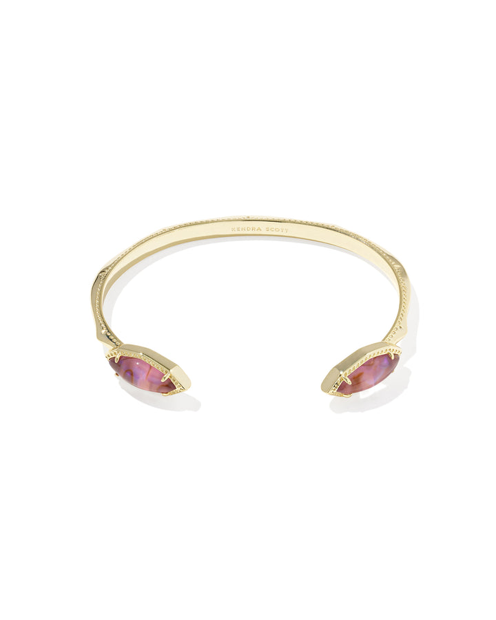 Kendra Scott: Ophelia Cuff Bracelet in Gold Light Mauve Illusion - The Vogue Boutique