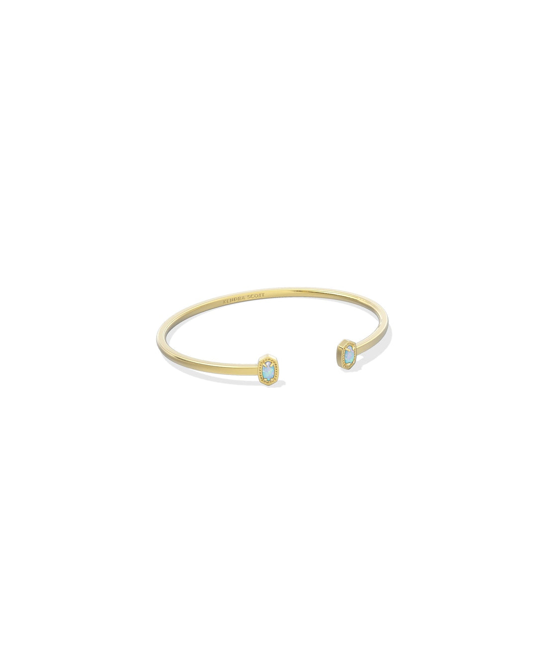 Kendra Scott: Mini Elton Cuff Bracelet in Gold Blue Lab Grown Opal - The Vogue Boutique
