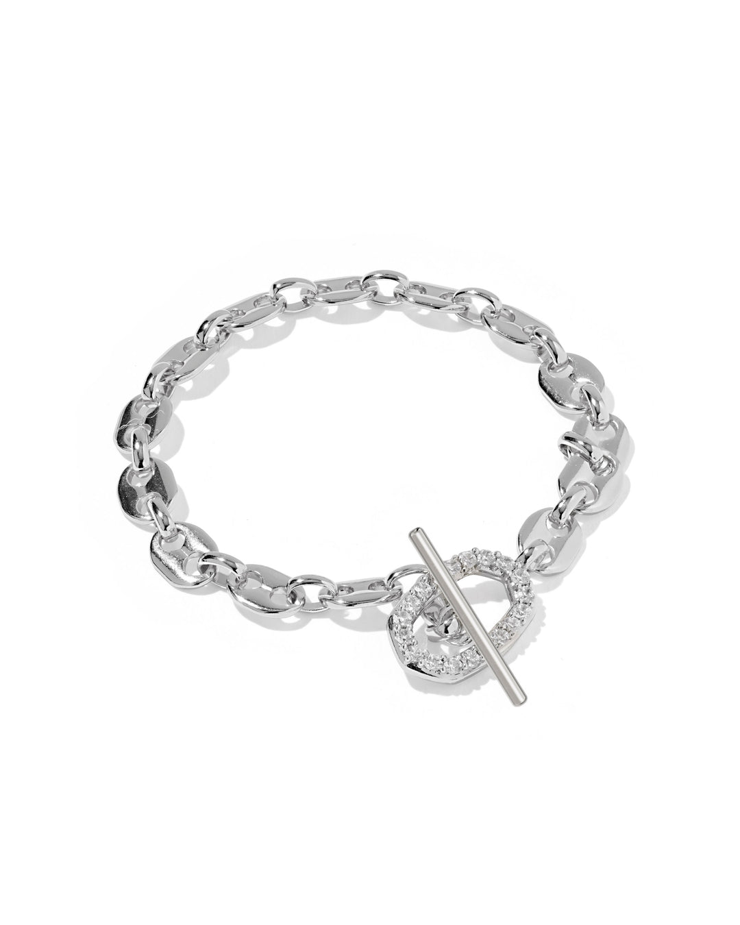 Kendra Scott: Elaina Toggle Link And Chain Bracelet in Silver White (9608889607) - The Vogue Boutique