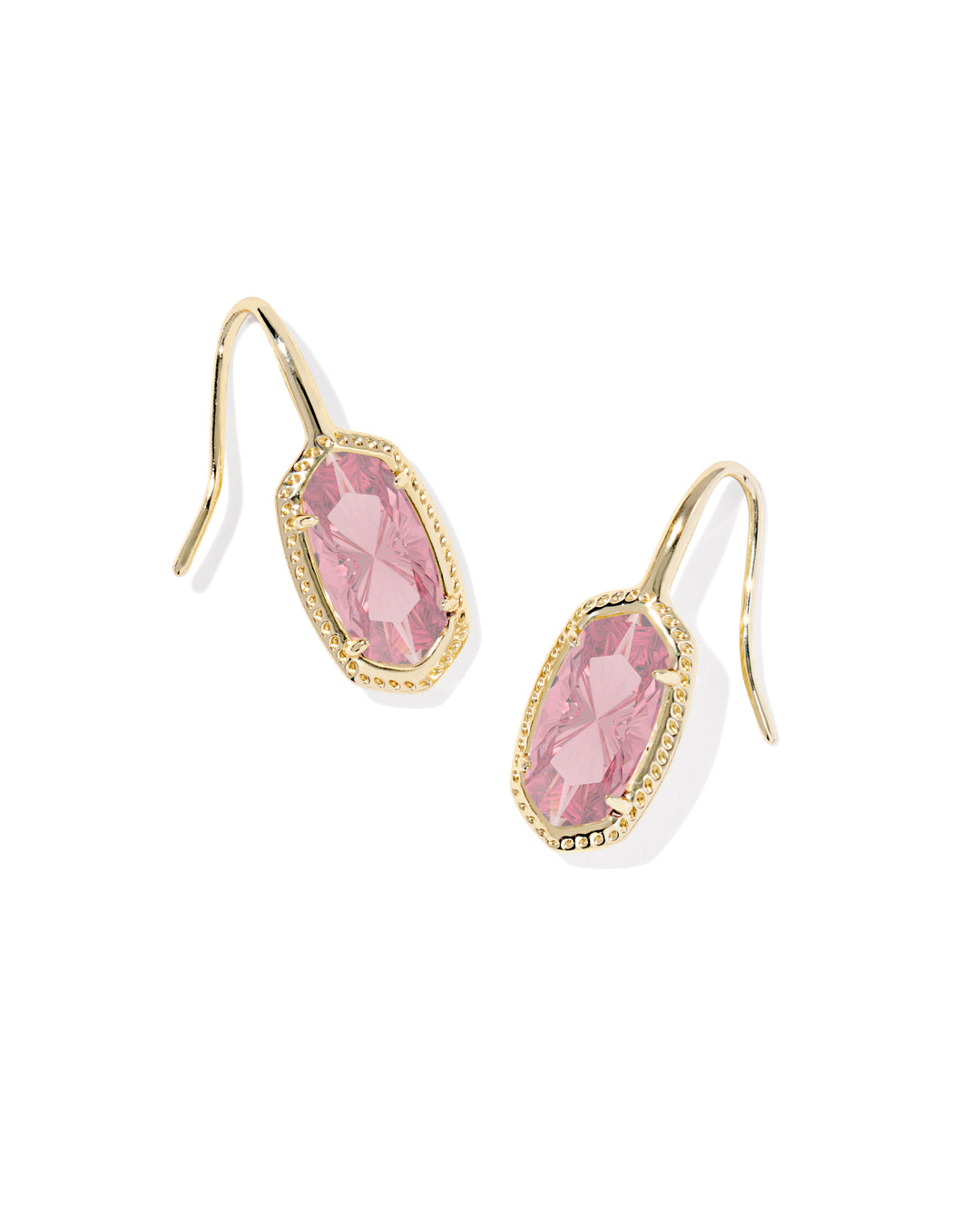 Kendra Scott: Lee Luxe Drop Earrings in Gold Light Pink (9608890673) - The Vogue Boutique