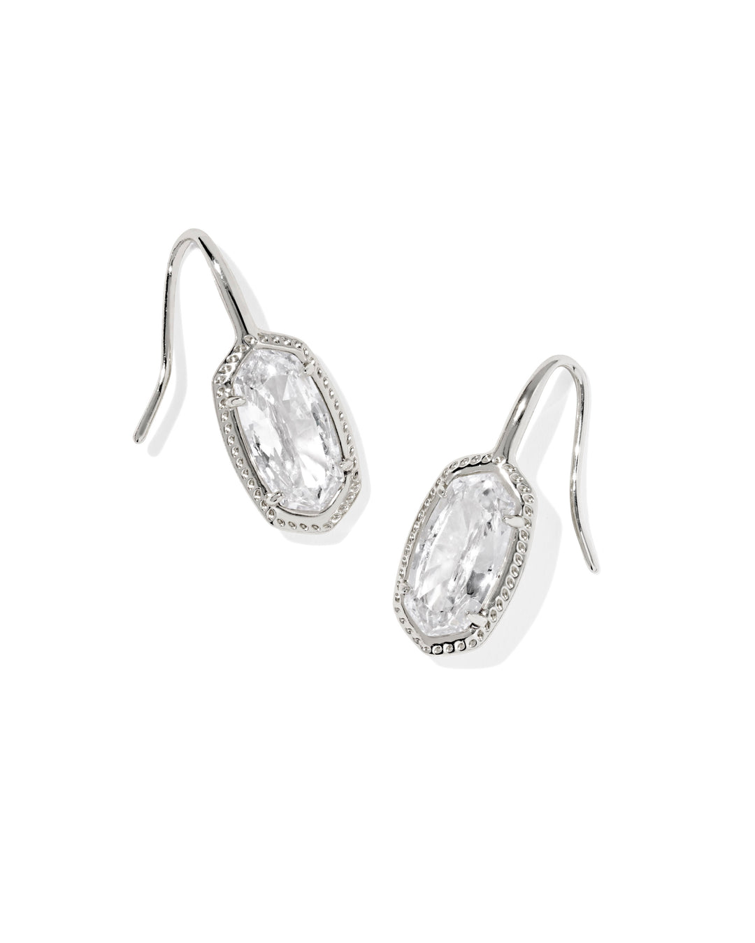 (Kendra Scott: Lee Luxe Drop Earrings in Silver White (9608890006) - The Vogue Boutique