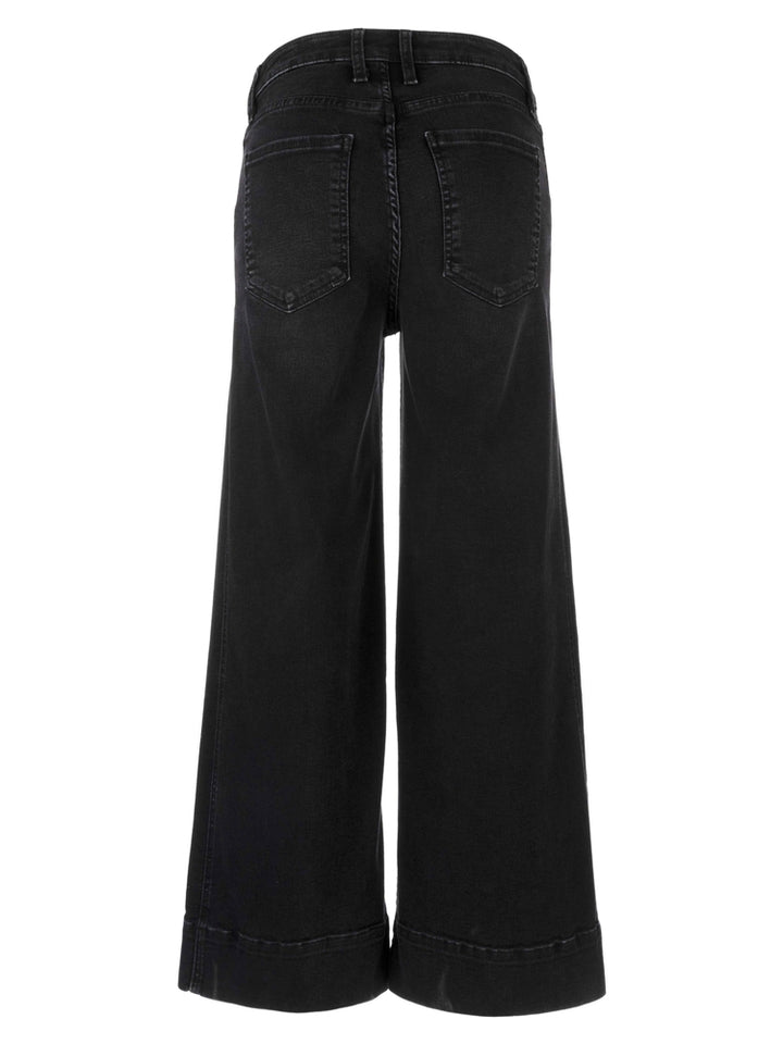 Kut: Meg High Rise Fab Wide Leg Jeans Wide Hem in Glitter/Black