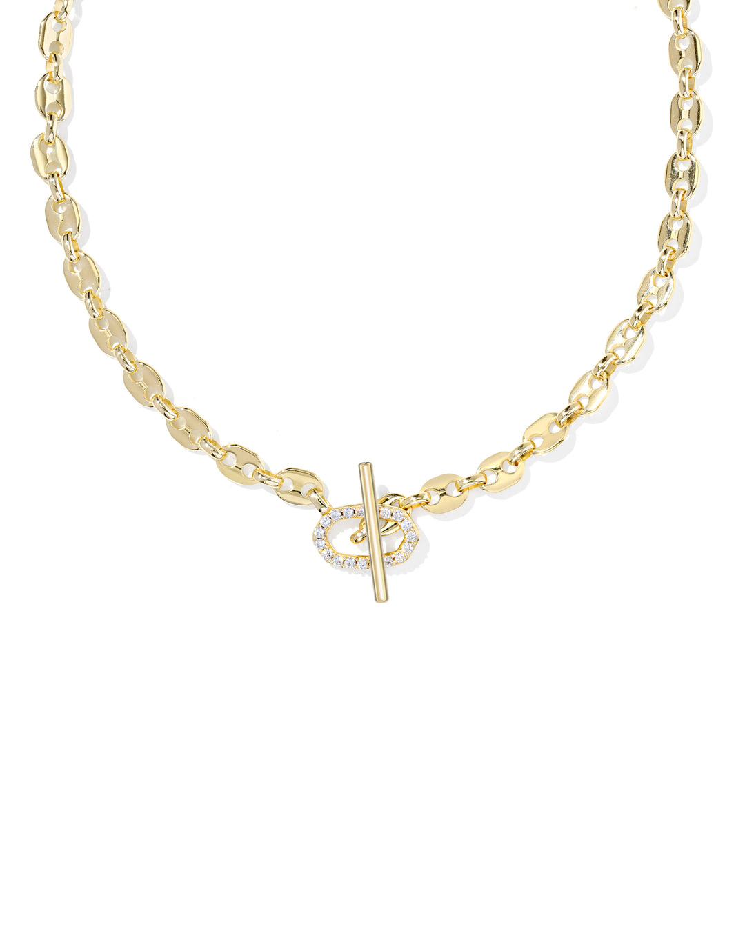 Kendra Scott: Elisa Toggle Link And Chain Necklace in Gold White (9608889967) - The Vogue Boutique