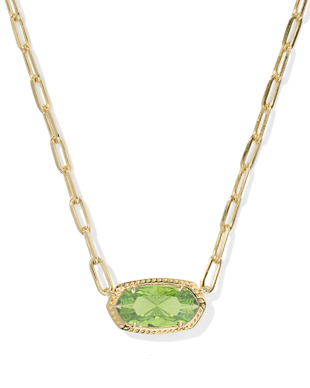 Kendra Scott: Elisa Luxe Short Pendant Necklace Light Green (9608894156) - The Vogue Boutique