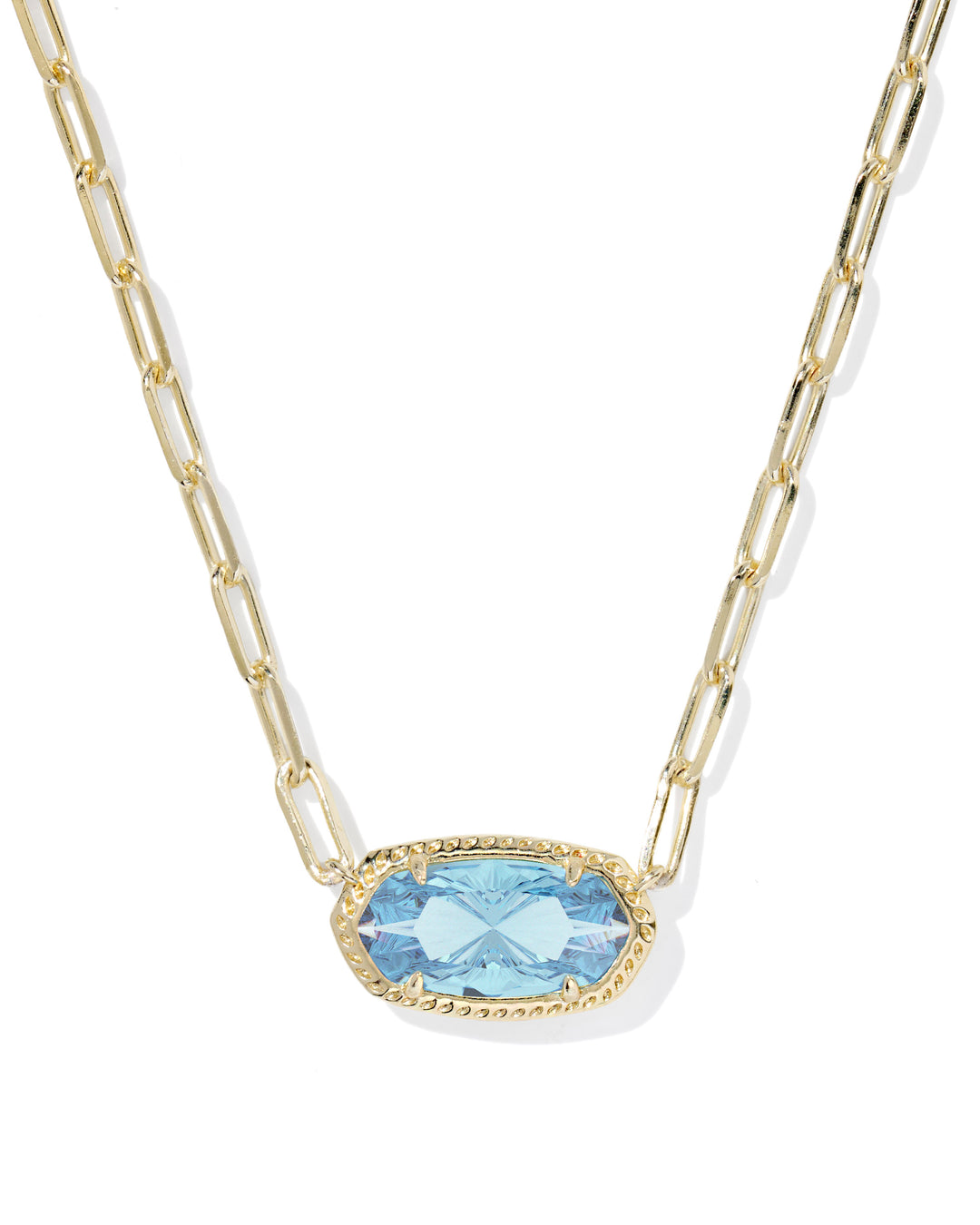 Kendra Scott: Elisa Luxe Short Pendant Necklace in Light Blue (9608890942) - The Vogue Boutique