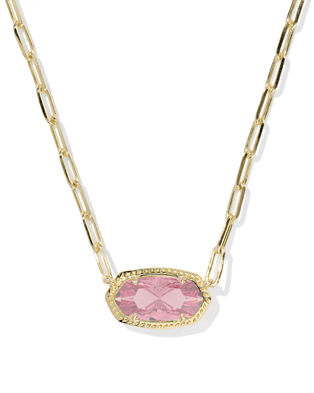 Kendra Scott: Elisa Luxe Short Pendant Necklace in Gold Light Pink (9608890087) - The Vogue Boutique