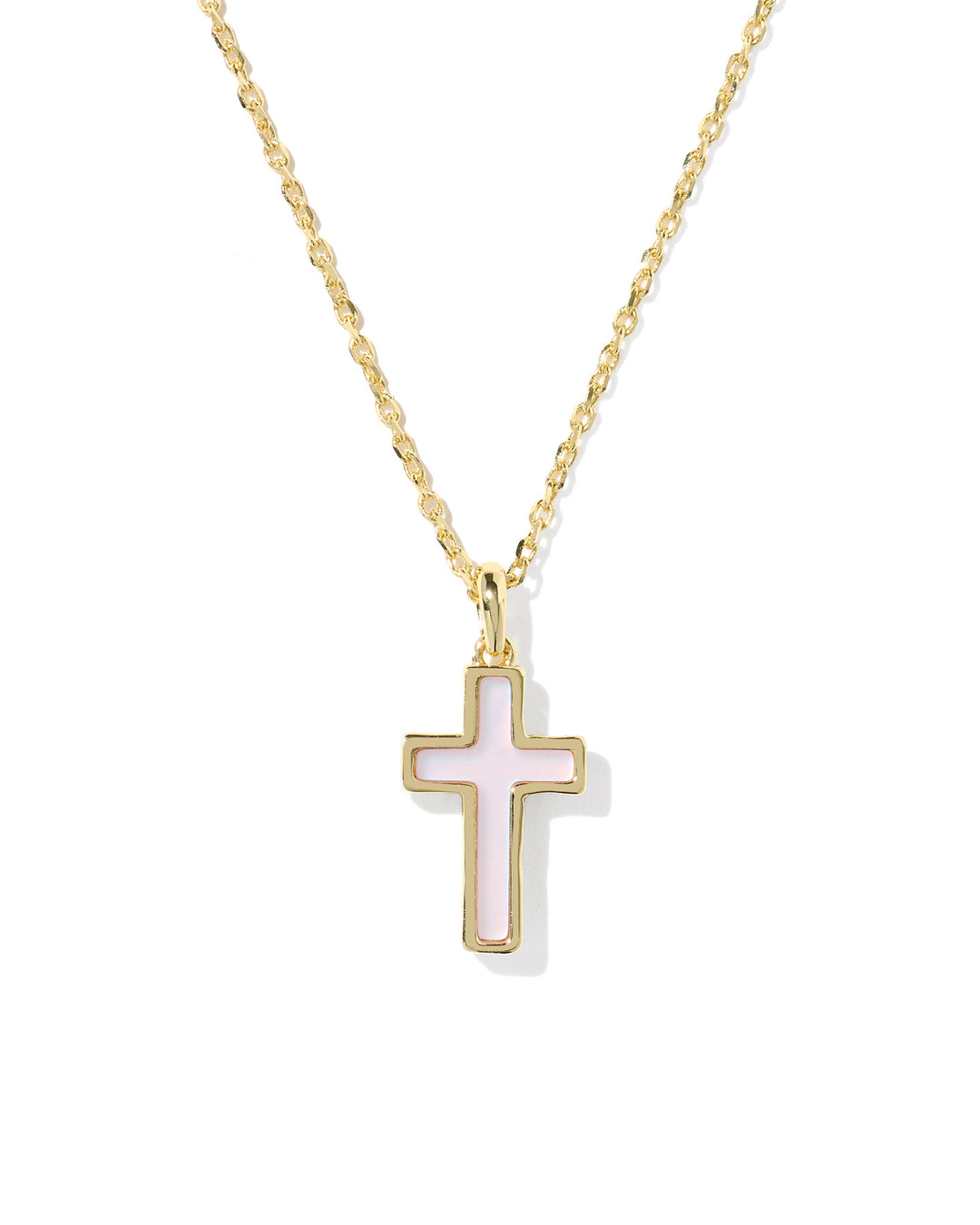 Kendra Scott: Cross Pendant Necklace in Gold Matte Blush Pink (9608895462) - The Vogue Boutique