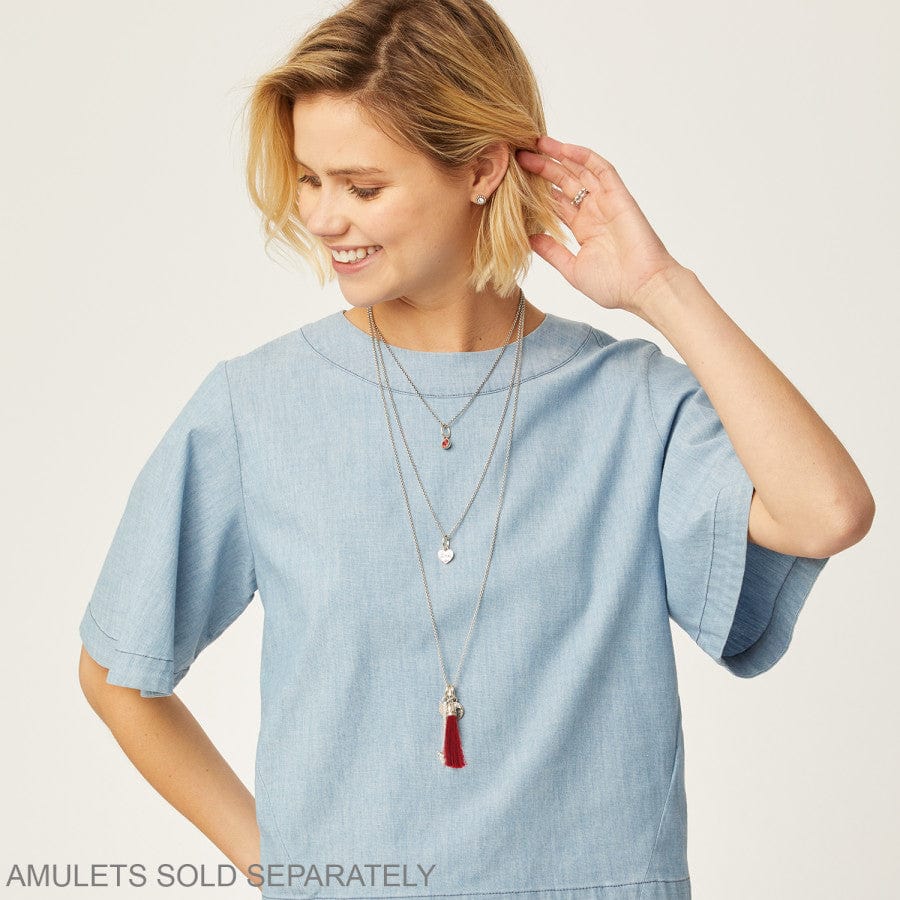Brighton: Vivi Delicate Long Charm Necklace in Silver (JL8290)