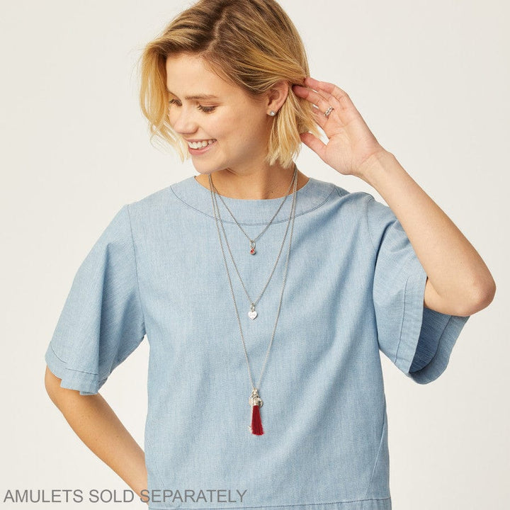 Brighton: Vivi Delicate Long Charm Necklace in Silver (JL8290)