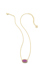 Kendra Scott: Elisa Gold Necklace in Mulberry Drusy
