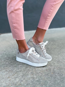 Jessica Simpson: Silesta Rhinestone Sneakers in Champagne Shimmer Sand –  The Vogue Boutique