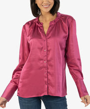 Load image into Gallery viewer, Kut: Brigitta - Satin Button Down with Shirring - KT121901
