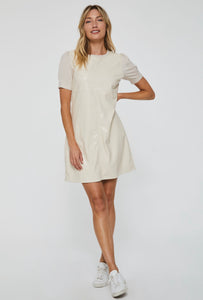 Another Love: Demi Faux Leather Dress in Bome