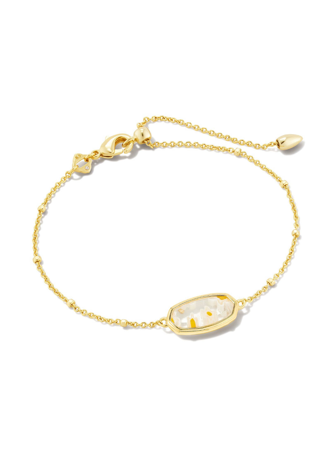 Kendra Scott: Framed Elaina Bracelet in Gold White Mosaic Glass