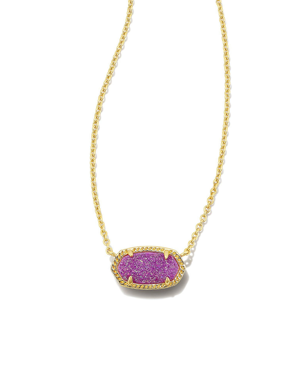 Kendra Scott: Elisa Gold Necklace in Mulberry Drusy