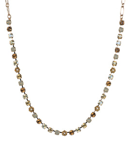 Mariana: Petite Flower Necklace "Champagne & Caviar" - N-3008/1-3911-RG