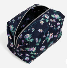 Load image into Gallery viewer, Vera Bradley: Large Cosmetic Bag- Navy Garden
