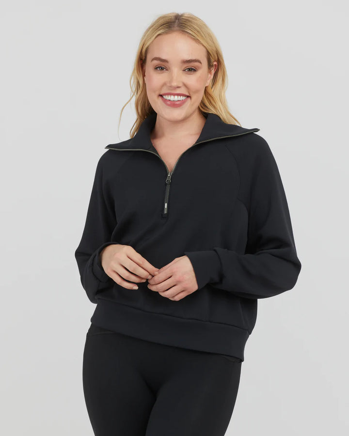 Spanx: AirEssentials Half Zip in Black