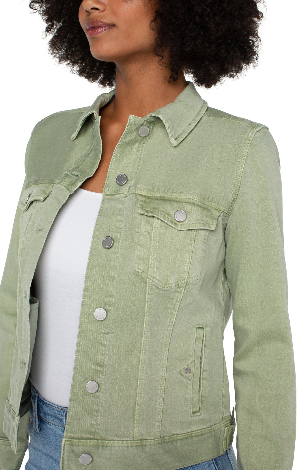 Liverpool: Classic Jean Jacket in Spanish Moss - LM1004WF