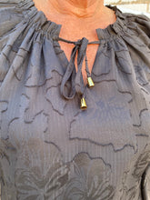 Load image into Gallery viewer, Jade: Peasant Flutter Sleeve Black Blouse 55J9518
