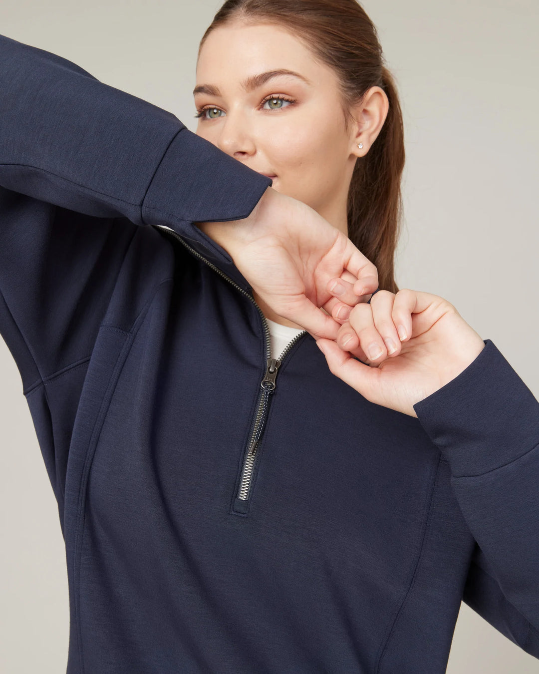 Spanx: AirEssentials Half Zip in Navy - 50346R