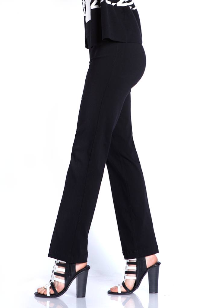 Multiples: Slim-Sation Relaxed Leg Pant Black -M38711PM - The Vogue Boutique