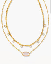 Load image into Gallery viewer, Kendra Scott: Framed Elisa Gold Multi Strand Necklace in Pink Opalite Illusion
