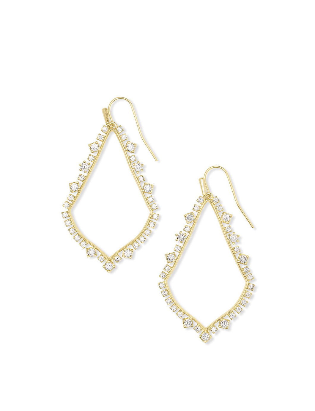 Kendra Scott: Sophee Earrings - Gold Metal White Crystal