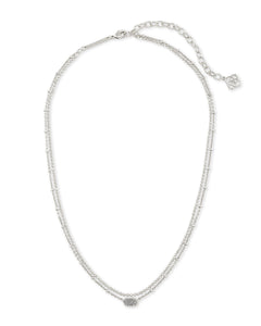 Kendra Scott: Emilie Silver Multi Strand Necklace In Platinum Drusy