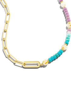 Kendra Scott: Ashton Half Chain Necklace in Gold Pastel Mix