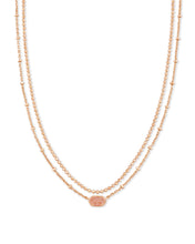 Load image into Gallery viewer, Kendra Scott: Emilie Rose Gold Multi Strand Necklace In Sand Drusy
