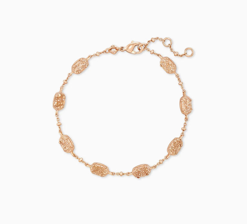 Kendra Scott: Emilie Rose Gold Chain Bracelet in Sand Drusy