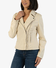 Load image into Gallery viewer, Kut: Maeve-Pu Moto Jacket in Ivory - KJ50401
