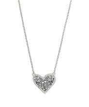 Load image into Gallery viewer, Kendra Scott: Ari Heart Short Pendant - Platinum Drusy - The Vogue Boutique
