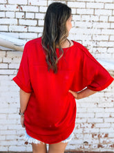 Load image into Gallery viewer, Glam: Red V-Neck Top - GT5529
