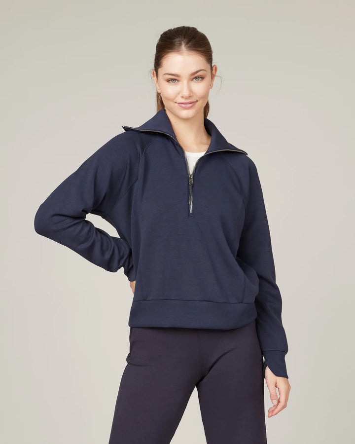 Spanx: AirEssentials Half Zip in Navy - 50346R