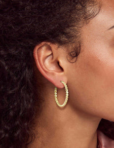 Kendra Scott: Davis Small Hoop Earrings in 18K Gold Vermeil
