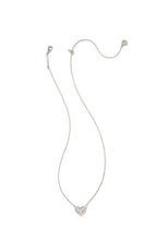 Load image into Gallery viewer, Kendra Scott: Ari Pave Crystal Heart Necklace Rhod Metal White Crystal
