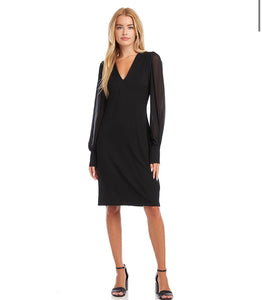 Karen Kane: Sheer Sleeve Dress - 4L14312