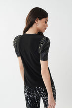 Load image into Gallery viewer, Joseph Ribkoff: Joseph Ribkoff Faux Leather Puff Sleeve Top - 223213
