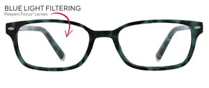 Peepers Cooper Green Tortoise Reading Glasses 2888