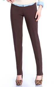 Multiples: Slim-Sation Narrow-Leg Pant in Chocolate - M2604P - The Vogue Boutique
