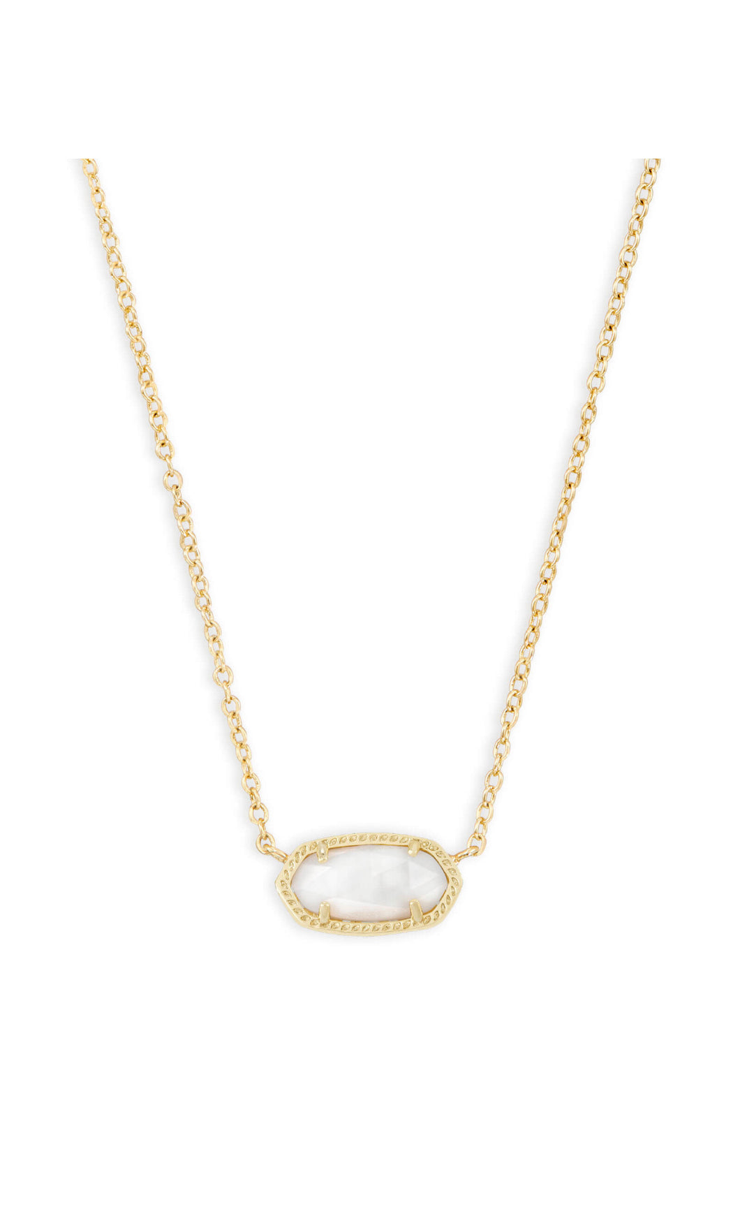 Kendra Scott: Elisa Gold Necklace in White Mother-Of-Pearl