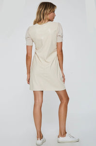 Another Love: Demi Faux Leather Dress in Bome