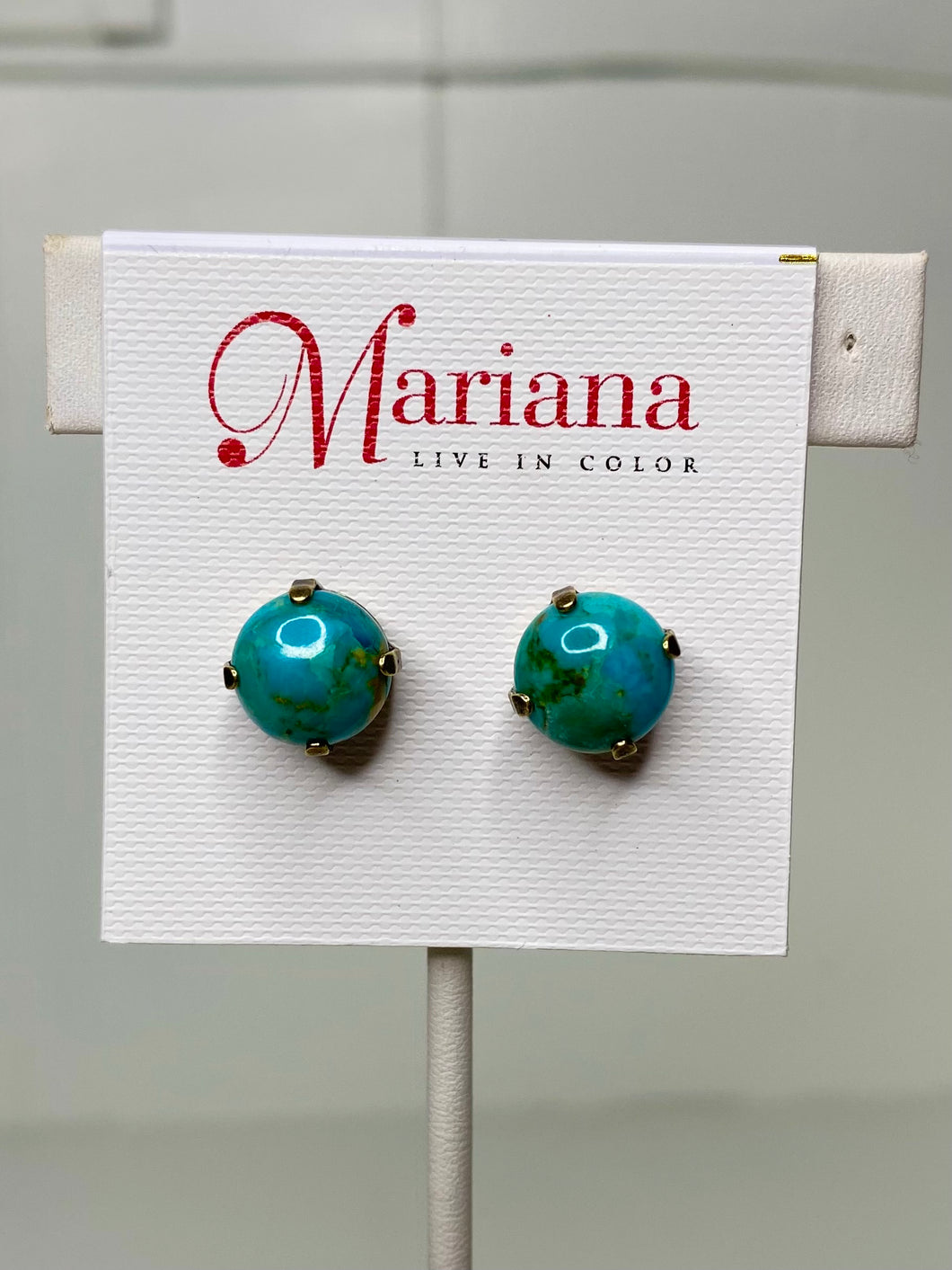Mariana: Natural Turquoise Earrings E-1448M1-M59-AG2