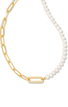 Load image into Gallery viewer, Kendra Scott: Ashton Half Chain Gold Pearl Necklace
