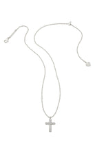 Load image into Gallery viewer, Kendra Scott: Cross Necklace in Silver White Crystal
