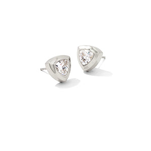 Kendra Scott: Arden Stud Earrings Silver White Crystal
