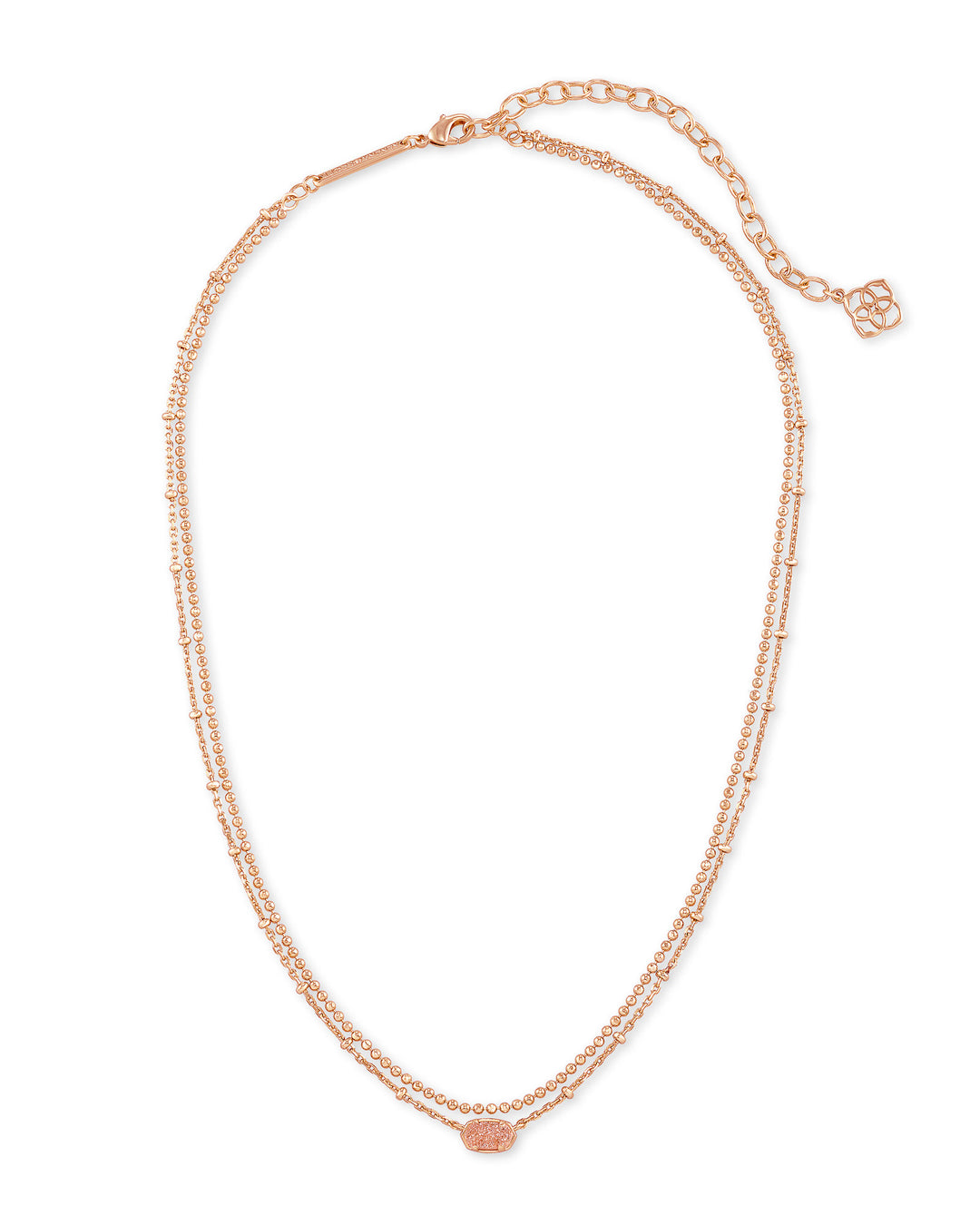 Kendra Scott: Emilie Rose Gold Multi Strand Necklace In Sand Drusy