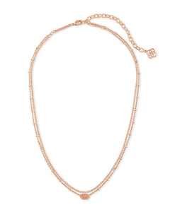 Kendra Scott: Emilie Rose Gold Multi Strand Necklace In Sand Drusy